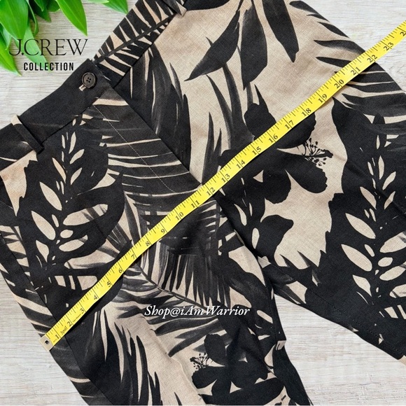 J.Crew Collection NWT palm leaf print cropped linen blend pants *shop@iamwarrior - Picture 6 of 10